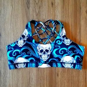 Kraken Skulls Sports Bra CVG Sz XXL Never worn!